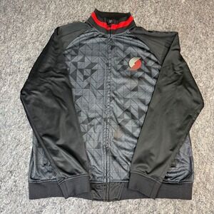Zipway NBA Portland Trail Blazers Track Jacket Mens 2XL Black Geometric Full Zip